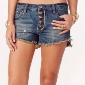 Free People Runaway shorts button fly sz 25 NWOT